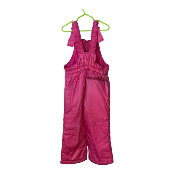 Vtg London Fog Girls Size 4 Pink Nylon Snow Bib Overalls W/Adjustable Straps - Picture 2 of 13